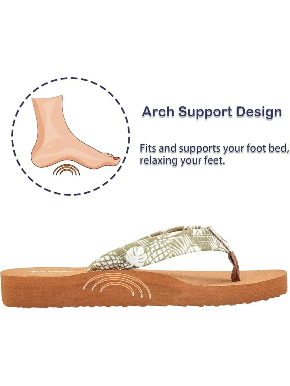 Women's Floral Pineapple Leaf Comfortable Flip Flops Summer Beach Thong Sandals